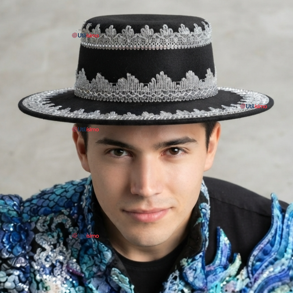 Sombrero Gorro Caporal Hombre Fiestas Patrias Negro Baile Típico
