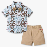 Conjunto de Vestir Camisa Con Lazo Y Pantalón Corto Algodón