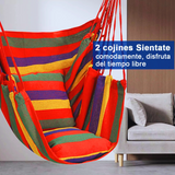 Silla Hamaca Colgante Columpio Con Dos Almohadas Para Jardin Rojo Arcoriris