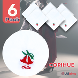 Pack 6 Pañuelos Baile Cueca 36 CM Bordado COPIHUE Fiestas Patrias