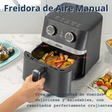 Oster® Freidora de Aire Manual, Recubrimiento Oster® DiamondForce, 4L de Capacidad, con Controles de Tiempo y Temperatura, CKSTAF401MDF + 100 Forros Desechables para Air Fryer