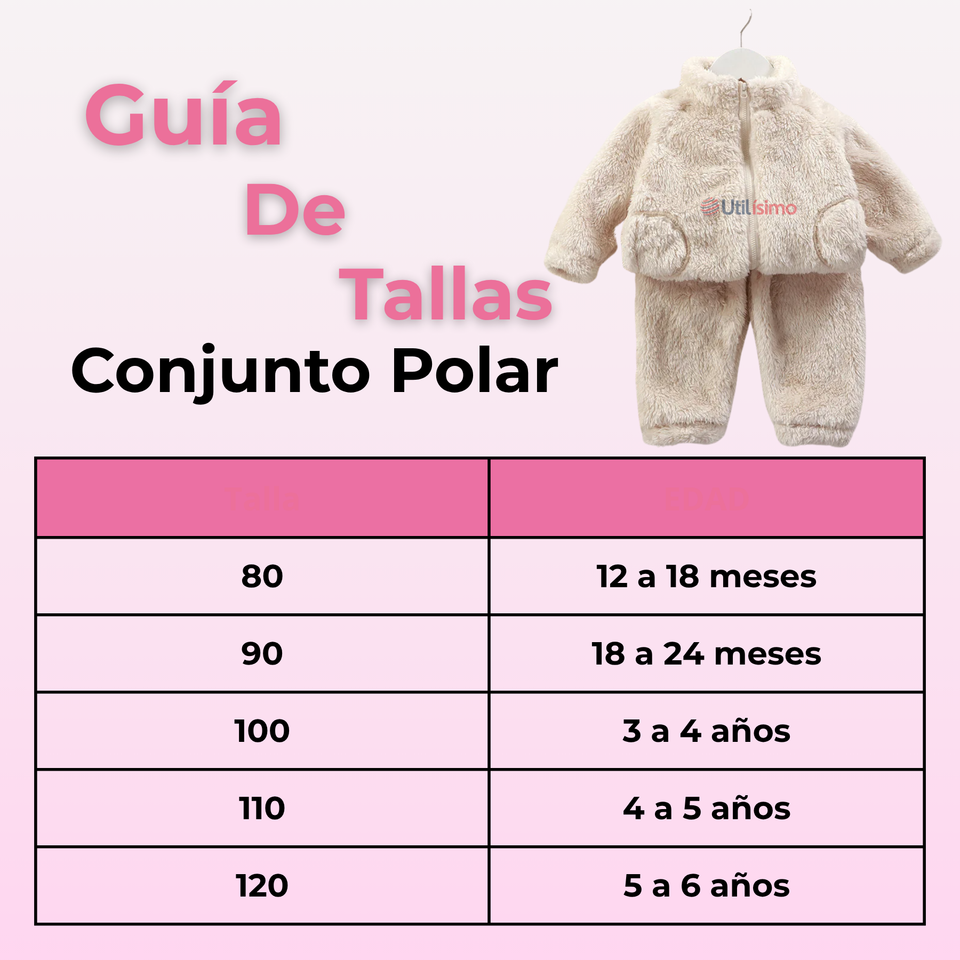 Conjunto Frizado Polar 2 Piezas Niña Blanco