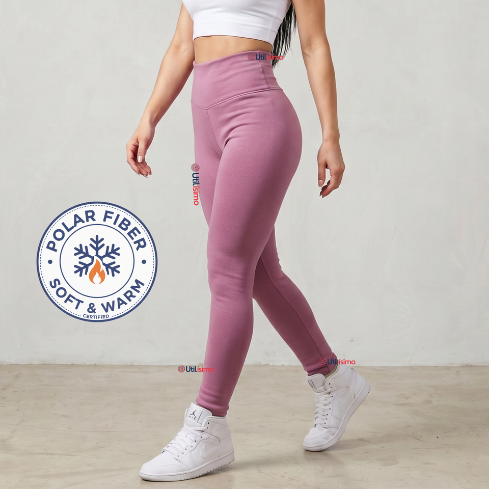 Calza Polar Con Chiporro Térmica Mujer Elasticada Pink