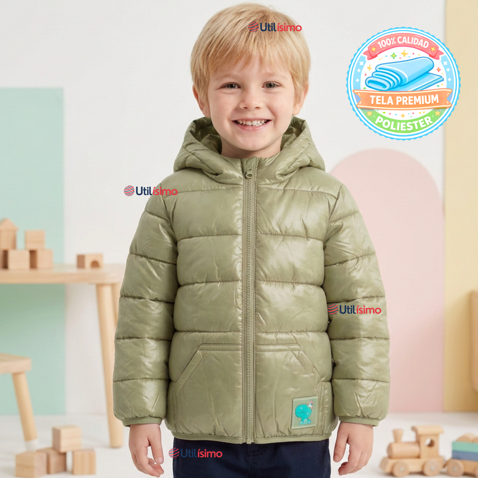 Parka Dinosaurio Con Capucha Manga Larga Niño Jump Kids