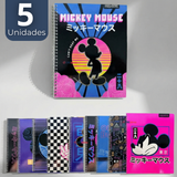 Pack 5 Cuadernos Universitarios Mickey Mouse Proarte 7mm 100 Hojas Diseños Surtidos