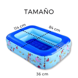 Piscina Inflable Plástico Para Niños Rectangular 120cm