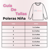 Polera Manga Larga Niña 100% Algodón Flores Rosado Camiseta