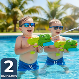 Pack 2 Pistolas Lanza Agua Dinosaurio Color Verde Juguete 30cm Niño