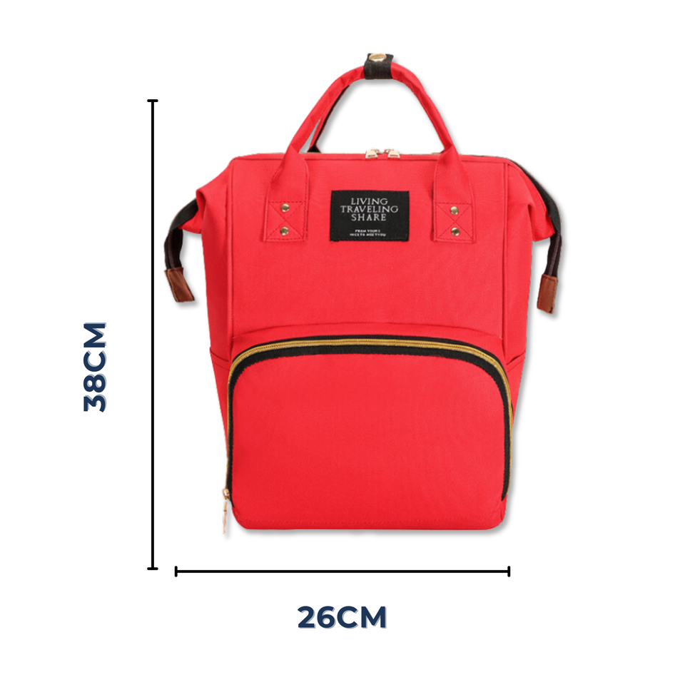 Mochila Maternal Bolso Pañalera Nylon Bebé Diseño Unicolor Térmica e Impermeable
