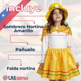 Pack 6 Traje Nortino Niña 3 Piezas Niña Fiestas Patrias Baile Nortino