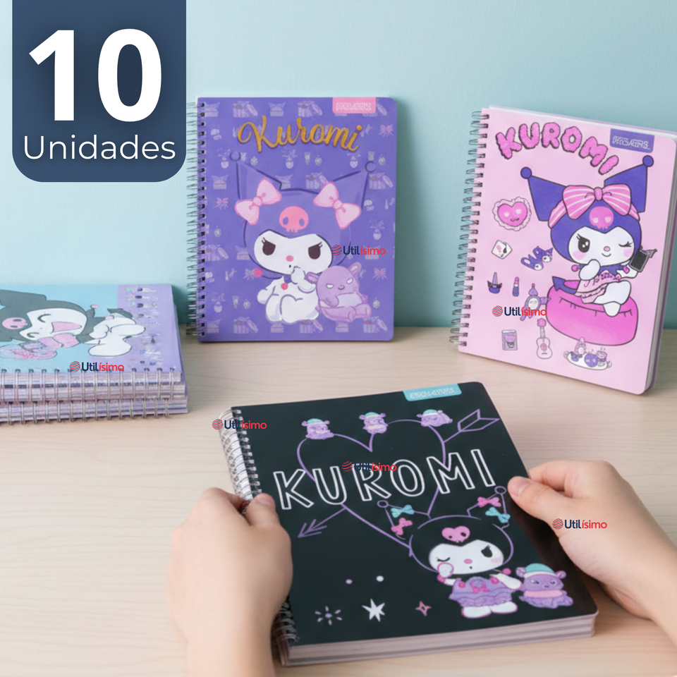 Pack 10 Cuadernos Universitarios Kuromi Proarte 7mm 100 Hojas Diseños Surtidos