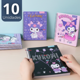 Pack 10 Cuadernos Universitarios Kuromi Proarte 7mm 100 Hojas Diseños Surtidos