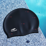 Gorro Gorra Natación Baño Silicona Color Negro 3 Años En Adelante