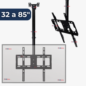 Soporte TV Pared Techo Ajustable 68Kg 32 a 85 Pulgadas 32 40 43 50 55 60 65 70 75 77 80 82 85