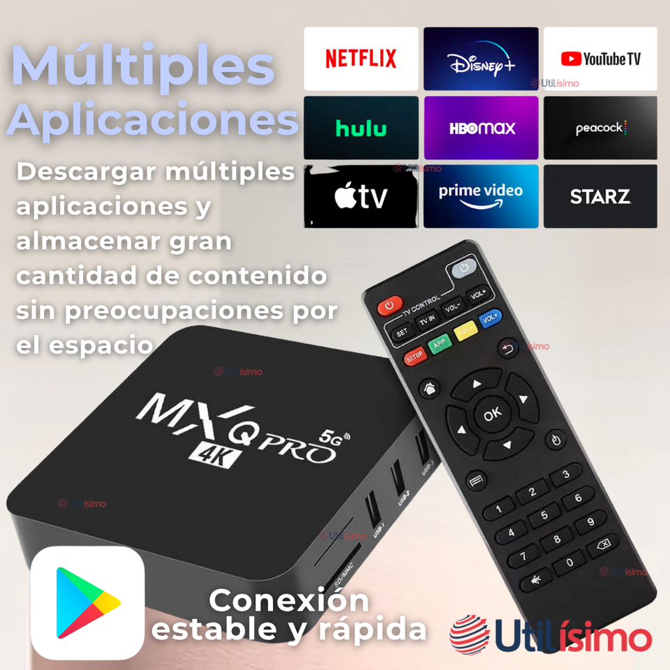 TV Box MXQPRO 4K 8GB Ram 128gb Wifi 5G Android