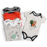 Pack 5 Unidades Extensor Body Bebé +Pack 5 Bodys Manga Corta Algodón Niño Oso amistoso