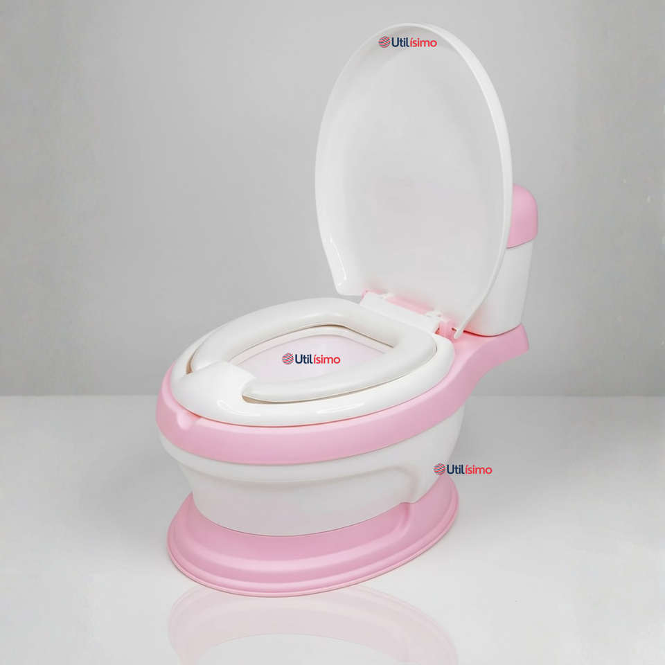 Pelela Inodoro Baño Entrenador Portátil Niña Rosa Asiento Acojinado