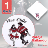 Pañuelo Baile Cueca 36 CM Bordado Pareja Baile Fiestas Patrias