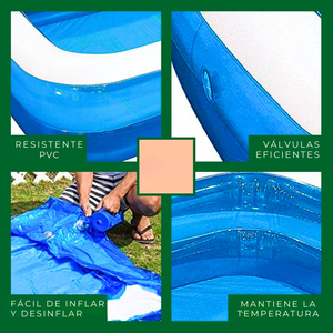 Piscina Inflable Rectangular Familiar 200x120x40 Cm Azul