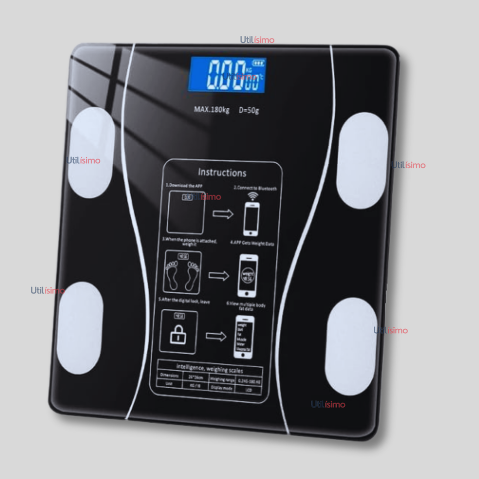 Balanza Pesa Digital Inteligente App Bluetooth Báscula Recargable