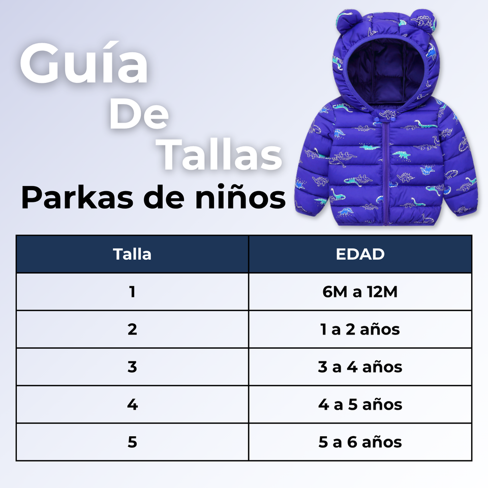 Parka Térmica Con Capucha Y Orejitas Estampado Dinosaurio Niño