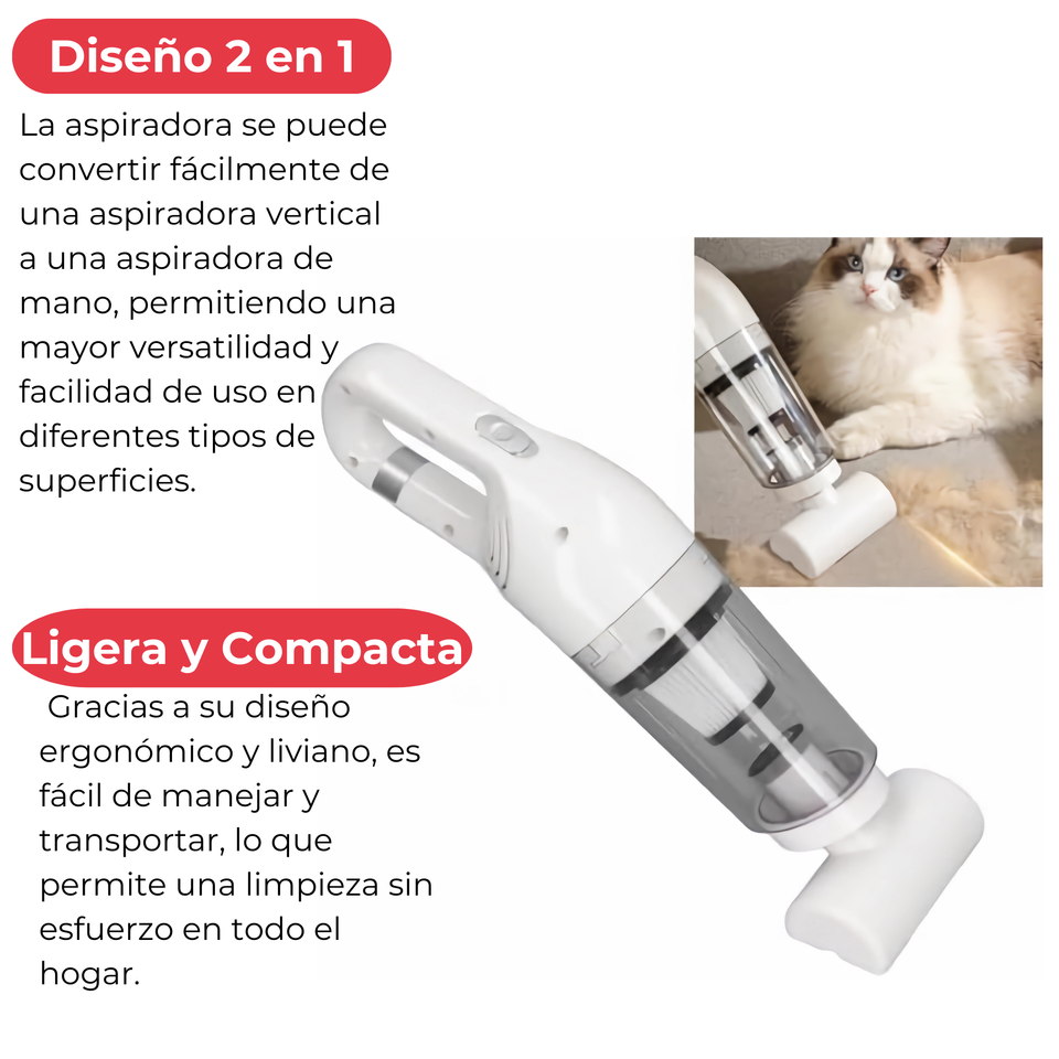 Aspiradora De Mano Inalámbrica Recargable Potente 120W USB Portátil Hogar
