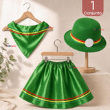 Traje Nortino Niña 3 Piezas Verde Baile Típico Fiestas Patrias