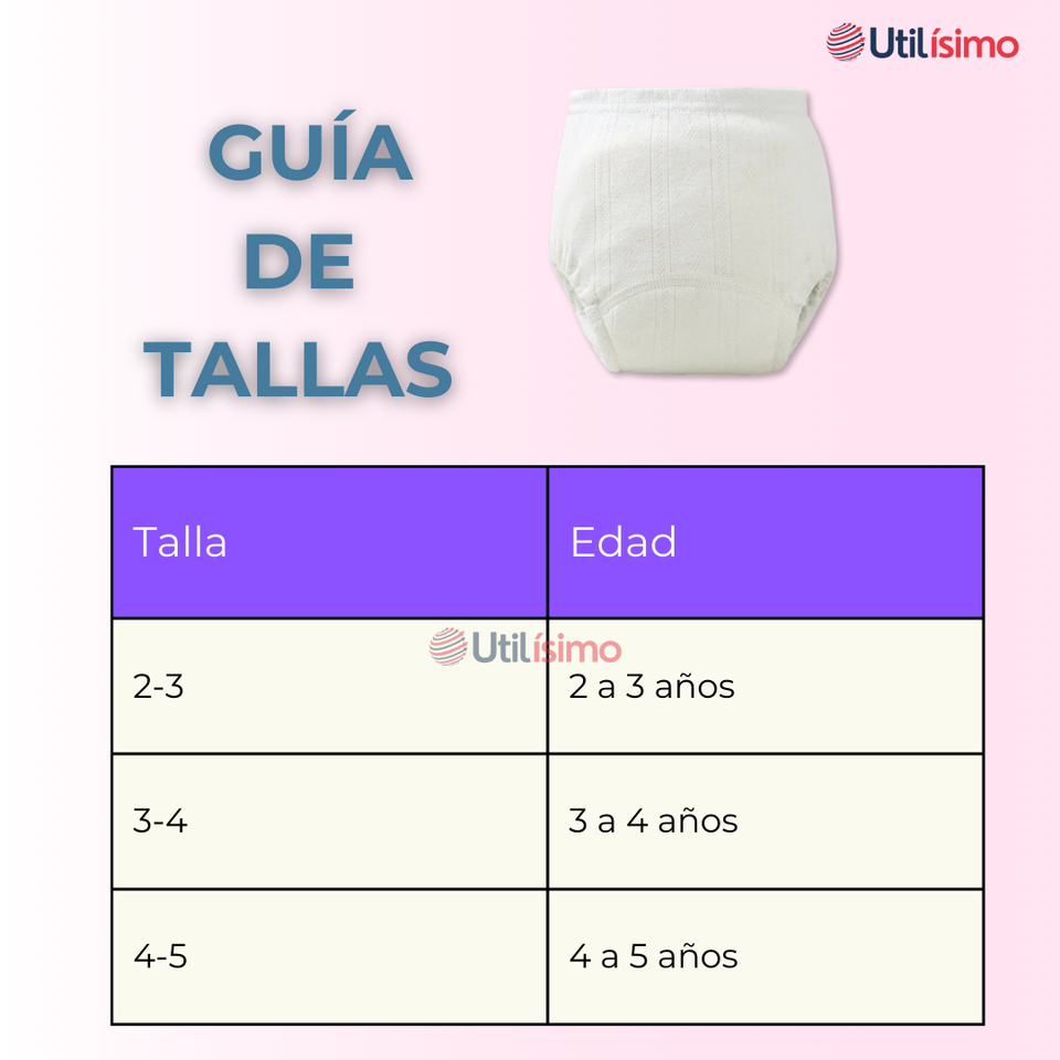 Pack 12 Calzón Pantys Niña Entrenamiento Algodón Cintura Elástica