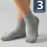 Pack 3 Pares Calcetines Tobilleras Cortos Algodón Color Gris Niña y Niño