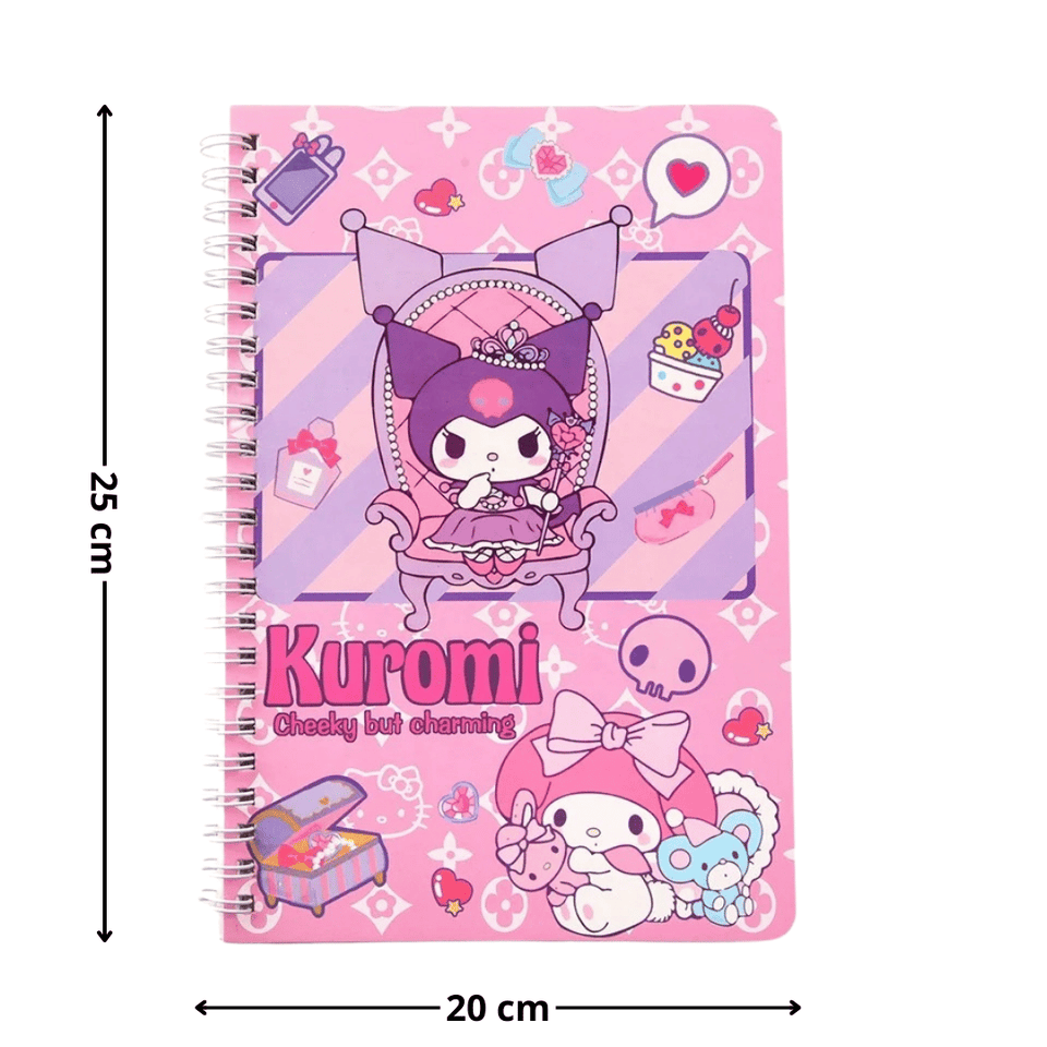 Pack 5 Cuadernos Universitarios Kuromi Marca Pro Arte Diseños Surtidos 100 Hojas