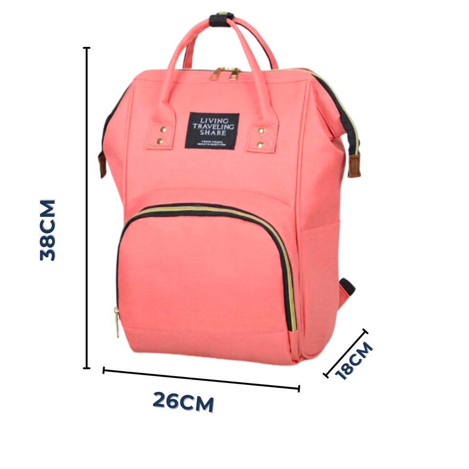 Mochila Maternal Bolso Pañalera Nylon Bebé Diseño Unicolor Térmica e Impermeable