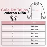 Polerón Cuello Redondo Niña Rosado Conejito