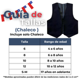 Pack 3 Chaleco Bolero Nortino Juvenil Negro Fiestas Patrias