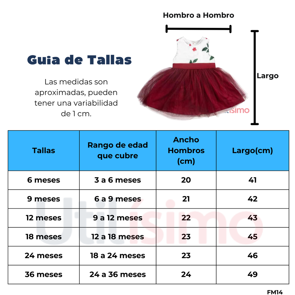 Vestido Floreado Sin mangas Niña 1 a 3 años