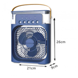 Climatizador Portátil Frío 4 en 1 Ventilador Humificador Enfriador Lampara LED 220v USB Azul