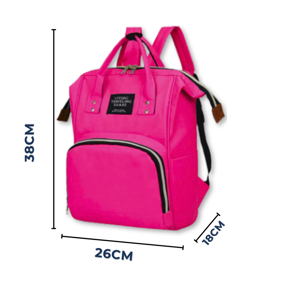 Mochila Maternal Bolso Pañalera Nylon Bebé Diseño Unicolor Térmica e Impermeable