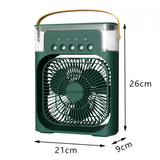 Climatizador Portátil Frío 4 en 1 Ventilador Humificador Enfriador Lampara LED 220v USB Verde