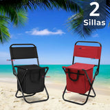 Pack 2 Sillas Plegables Con Bolso Portátil Camping Pesca Playa Colores Surtidos