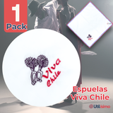 Pañuelo Baile Cueca 45CM Bordado Espuelas Fiestas Patrias