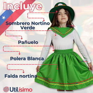 Pack 6 Traje Nortino Niña 4 Piezas Niña Fiestas Patrias Baile Nortino