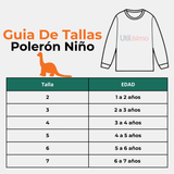 Polerón Algodón Cuello Redondo Niño Negro Dinosaurio
