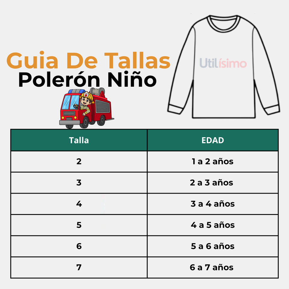 Polerón Algodón Cuello Redondo Niño Mostaza Bomberos