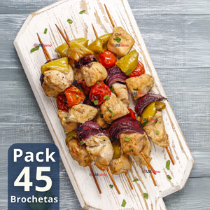 Pack 45 Piezas Brochetas Para Anticuchos Pinchos Bambú Palillos 30cm