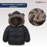 Parka Con Capucha Mangas Larga Niño Black