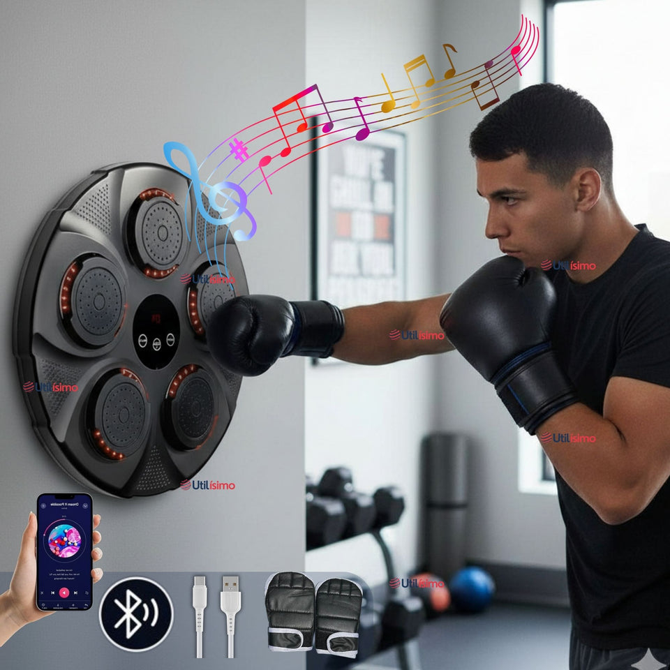 Máquina de Boxeo Musical Bluetooth con Guantes para Adulto y Niño