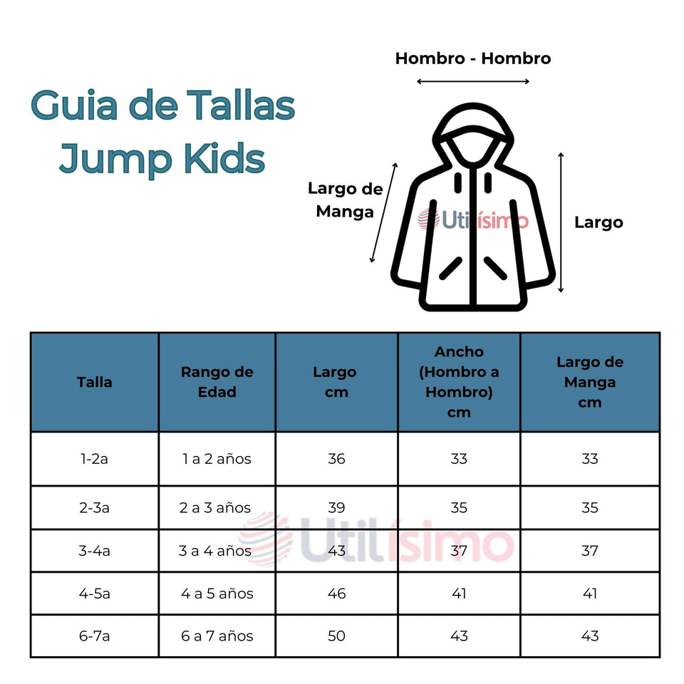 Cortaviento Impermeable Chaqueta Estampado Niño Y Bebé Jump Kids Surtidos