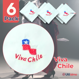 Pack 6 Pañuelos Baile Cueca 45CM Bordado Viva Chile Fiestas Patrias