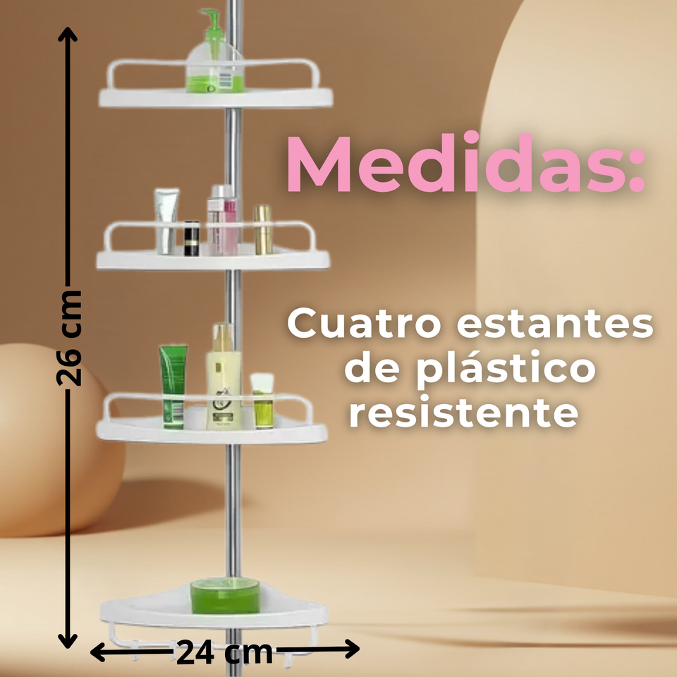 Organizador Esquinero Baño Ducha Multiuso 4 Pisos Ajustable