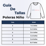 Polera Manga Larga Niño 100% Algodón Cocodrilo Azul Camiseta