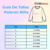 Poleron Cuello Redondo Niña Rosado Mariposa